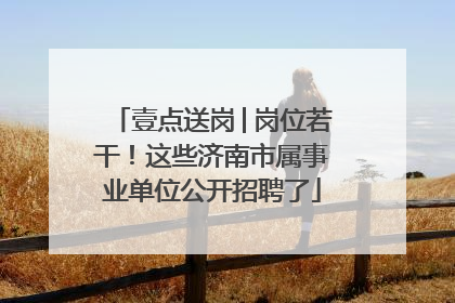 壹点送岗│岗位若干！这些济南市属事业单位公开招聘了