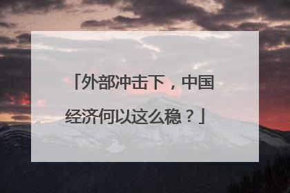 外部冲击下，中国经济何以这么稳？