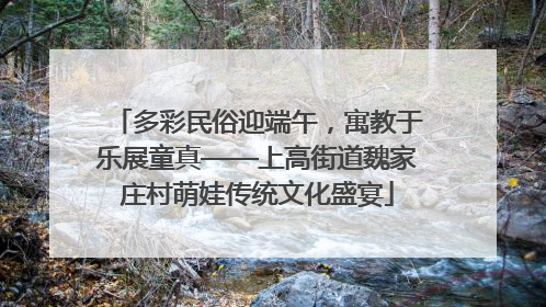 多彩民俗迎端午，寓教于乐展童真——上高街道魏家庄村萌娃传统文化盛宴