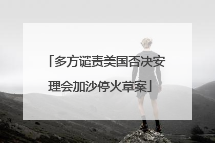 多方谴责美国否决安理会加沙停火草案