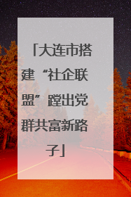 大连市搭建“社企联盟”蹚出党群共富新路子