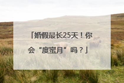婚假最长25天！你会“度蜜月”吗？