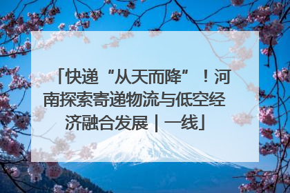 快递“从天而降”！河南探索寄递物流与低空经济融合发展｜一线
