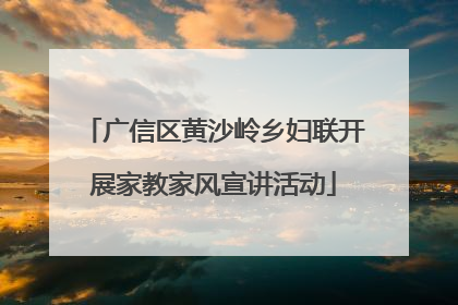 广信区黄沙岭乡妇联开展家教家风宣讲活动