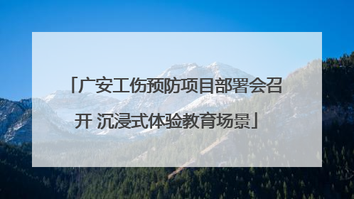广安工伤预防项目部署会召开 沉浸式体验教育场景
