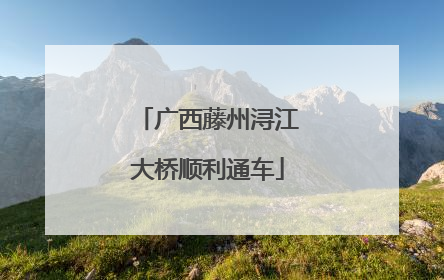 广西藤州浔江大桥顺利通车