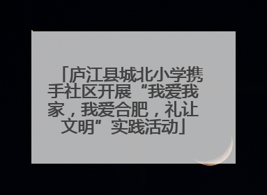 庐江县城北小学携手社区开展“我爱我家，我爱合肥，礼让文明”实践活动