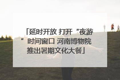 延时开放 打开“夜游”时间窗口 河南博物院推出暑期文化大餐
