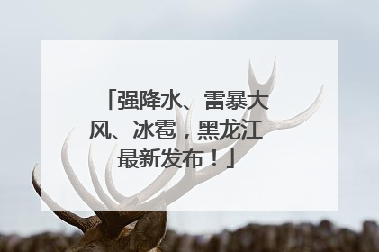 强降水、雷暴大风、冰雹，黑龙江最新发布！