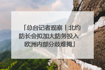 总台记者观察丨北约防长会拟加大防务投入 欧洲内部分歧难掩