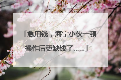急用钱，海宁小伙一顿操作后更缺钱了……