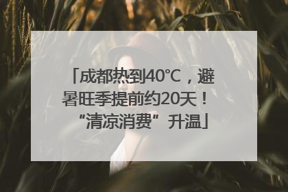 成都热到40℃，避暑旺季提前约20天！“清凉消费”升温