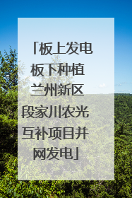 板上发电 板下种植 兰州新区段家川农光互补项目并网发电