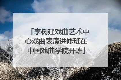 李树建戏曲艺术中心戏曲表演进修班在中国戏曲学院开班