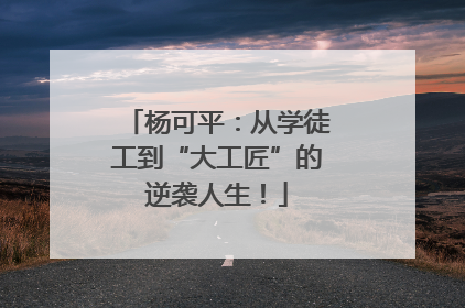 杨可平：从学徒工到“大工匠”的逆袭人生！