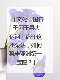 文化中国行·千问千寻大运河｜宿迁这座泵站，如何稳坐亚洲第一宝座？
