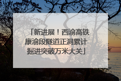 新进展！西渝高铁康渝段隧道正洞累计掘进突破万米大关