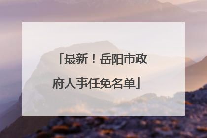 最新！岳阳市政府人事任免名单