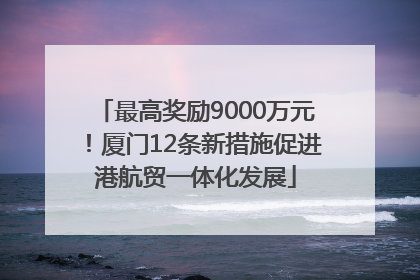 最高奖励9000万元！厦门12条新措施促进港航贸一体化发展