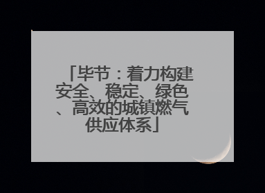 毕节：着力构建安全、稳定、绿色、高效的城镇燃气供应体系