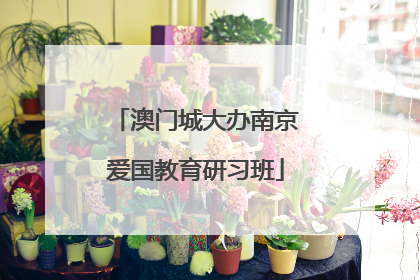 澳门城大办南京爱国教育研习班