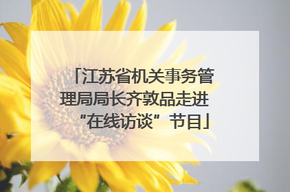 江苏省机关事务管理局局长齐敦品走进“在线访谈”节目