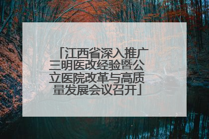 江西省深入推广三明医改经验暨公立医院改革与高质量发展会议召开