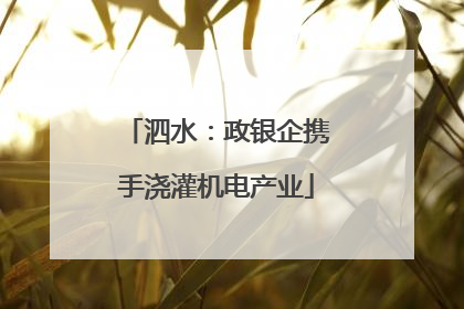 泗水：政银企携手浇灌机电产业