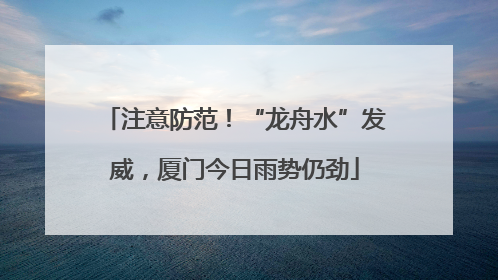 注意防范！“龙舟水”发威，厦门今日雨势仍劲