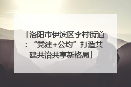 洛阳市伊滨区李村街道：“党建+公约”打造共建共治共享新格局