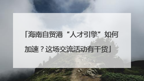 海南自贸港“人才引擎”如何加速？这场交流活动有干货