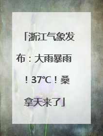 浙江气象发布：大雨暴雨！37℃！桑拿天来了