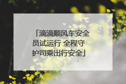 滴滴顺风车安全员试运行 全程守护司乘出行安全