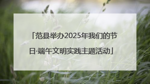 范县举办2025年我们的节日·端午文明实践主题活动