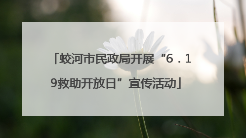 蛟河市民政局开展“6．19救助开放日”宣传活动