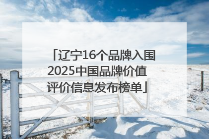 辽宁16个品牌入围2025中国品牌价值评价信息发布榜单