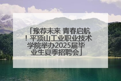 豫荐未来 青春启航！平顶山工业职业技术学院举办2025届毕业生夏季招聘会