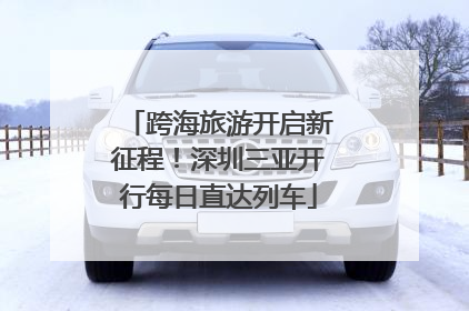 跨海旅游开启新征程！深圳三亚开行每日直达列车