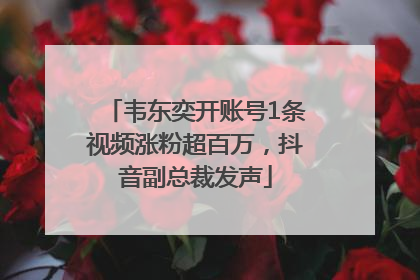 韦东奕开账号1条视频涨粉超百万，抖音副总裁发声