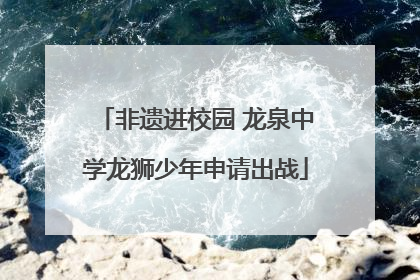 非遗进校园 龙泉中学龙狮少年申请出战