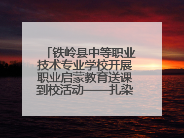 铁岭县中等职业技术专业学校开展职业启蒙教育送课到校活动——扎染艺术与电商营销走进熊官屯镇中心小学