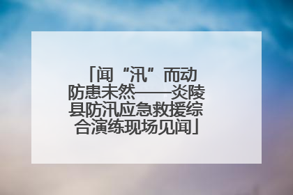 闻“汛”而动 防患未然——炎陵县防汛应急救援综合演练现场见闻