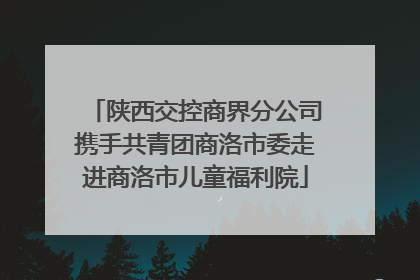 陕西交控商界分公司携手共青团商洛市委走进商洛市儿童福利院
