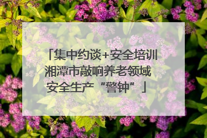 集中约谈+安全培训 湘潭市敲响养老领域安全生产“警钟”