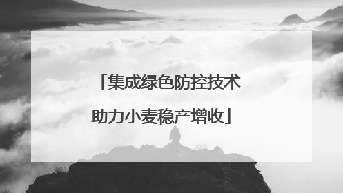 集成绿色防控技术助力小麦稳产增收