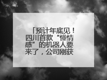 预计年底见！四川首款“懂情感”的机器人要来了，公司刚获数千万元融资