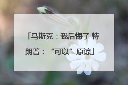马斯克：我后悔了 特朗普：“可以”原谅