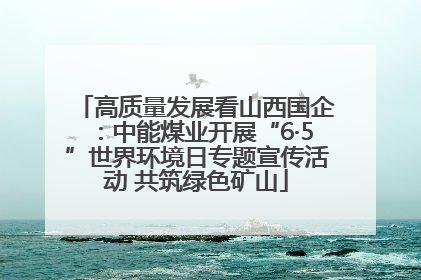 高质量发展看山西国企：中能煤业开展“6·5”世界环境日专题宣传活动 共筑绿色矿山