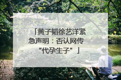 黄子韬徐艺洋紧急声明：否认网传 “代孕生子”