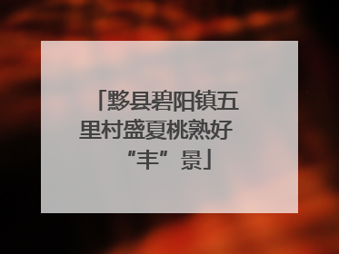 黟县碧阳镇五里村盛夏桃熟好“丰”景